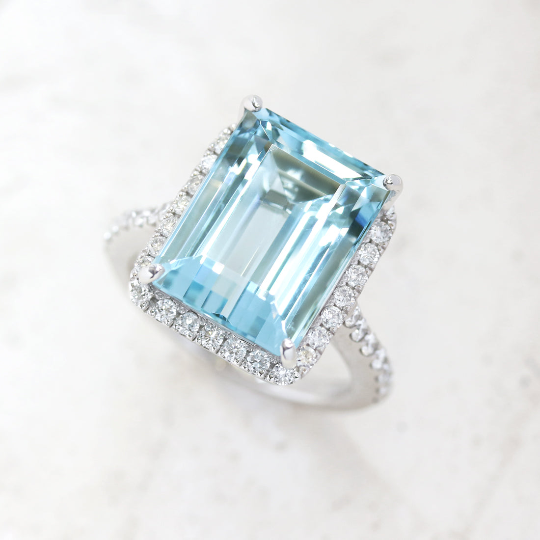 Etincelle -エタンセル-<br>スクエア アクアマリン リング PT