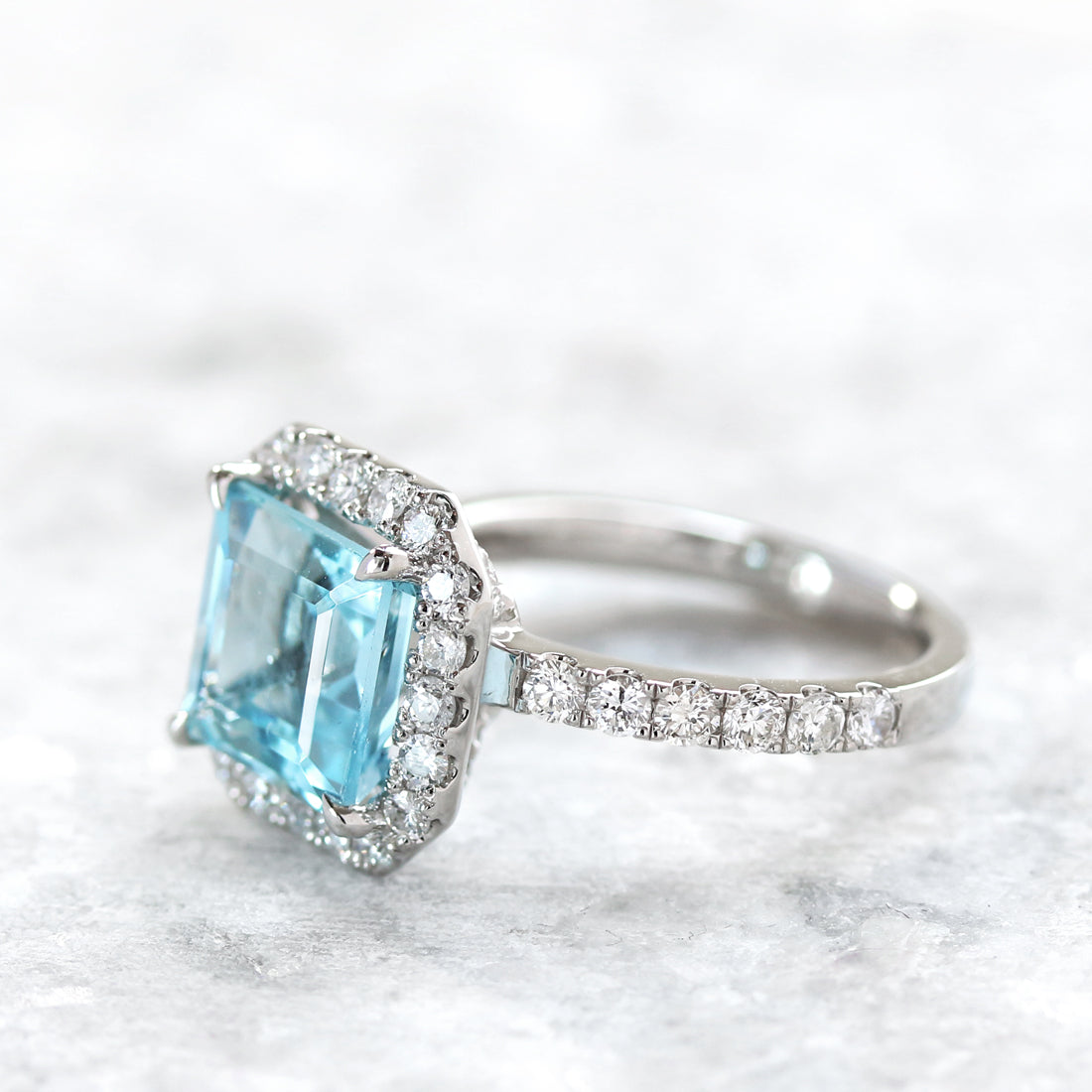 Etincelle -エタンセル-<br>スクエア アクアマリン リング PT