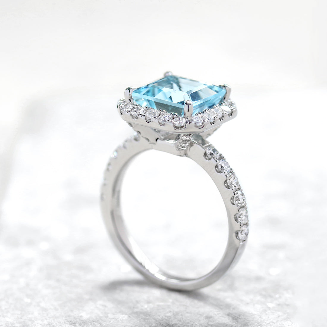 Etincelle -エタンセル-<br>スクエア アクアマリン リング PT