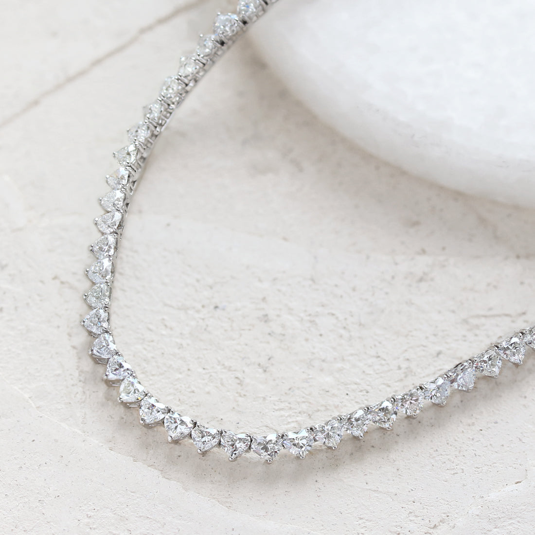 ハートシェイプ　フルダイヤモンドテニスネックレス 　PT