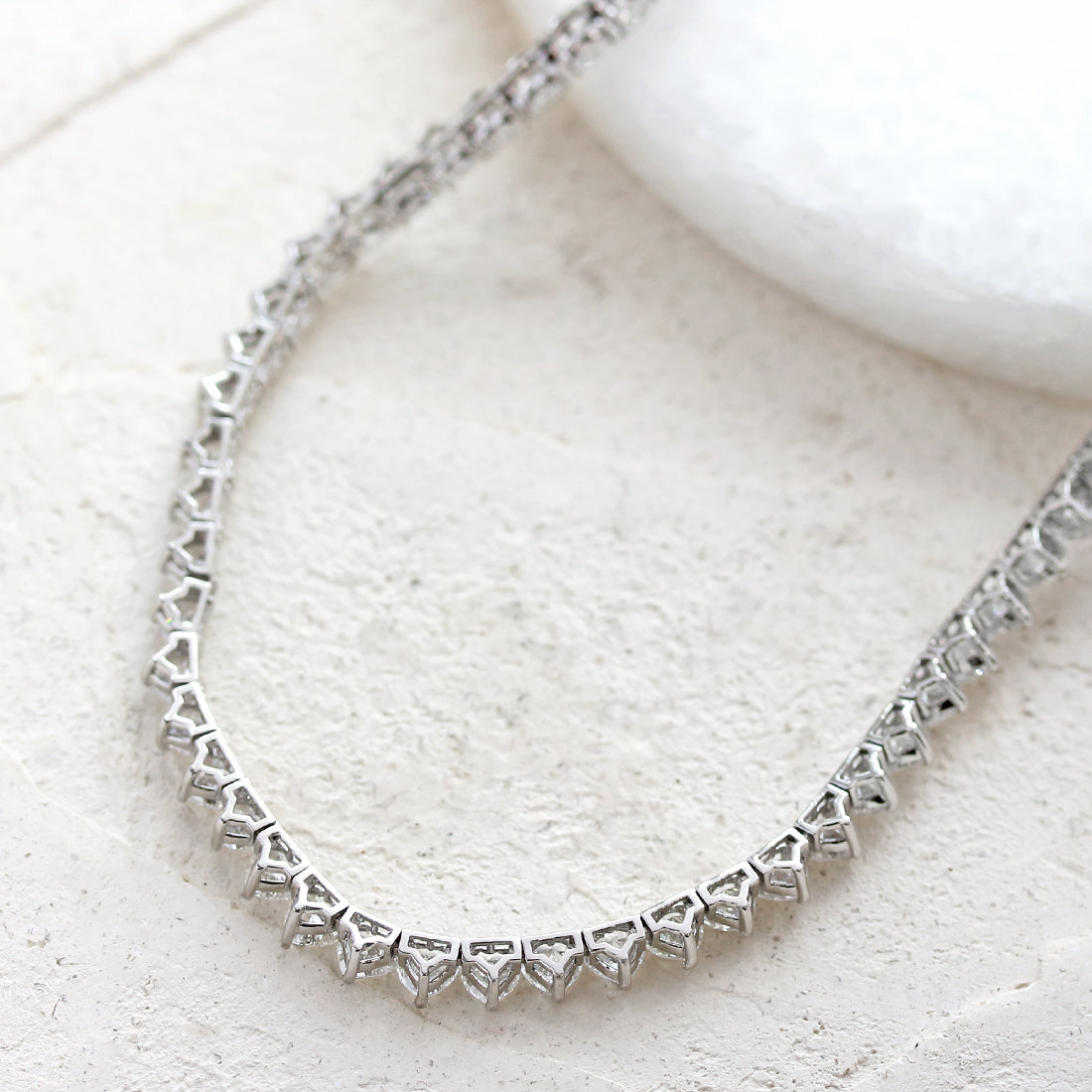 ハートシェイプ　フルダイヤモンドテニスネックレス 　PT