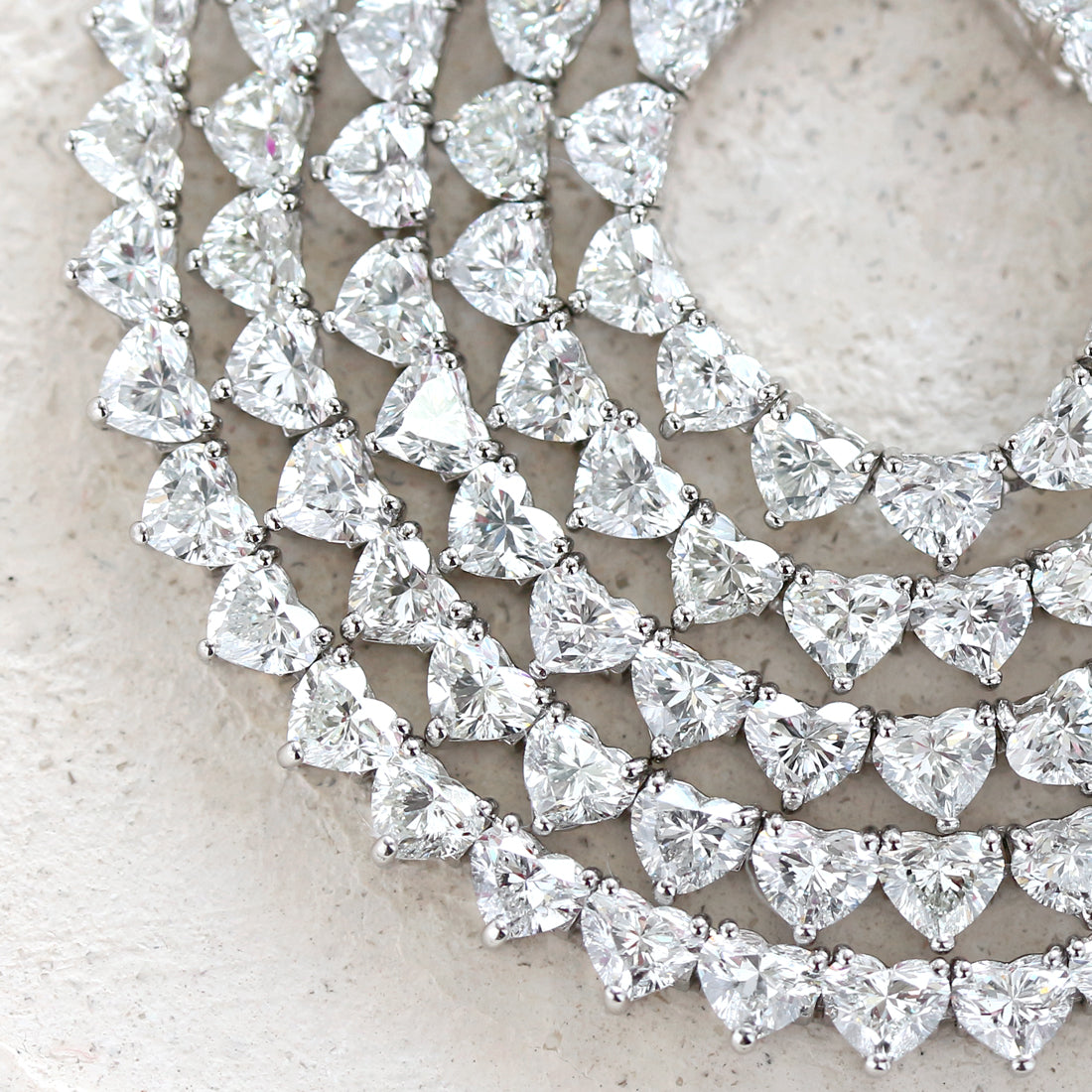 ハートシェイプ　フルダイヤモンドテニスネックレス 　PT